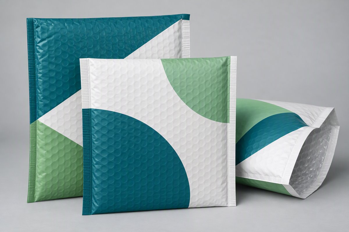 Bubble Mailers Custom printed bubble mailers in brand colours and patterns