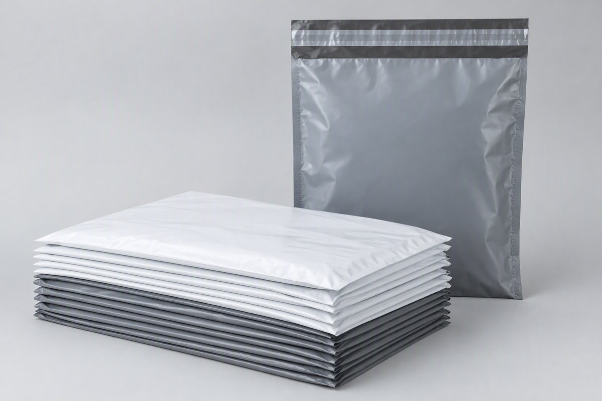 Standard poly mailer bags with self-seal closure