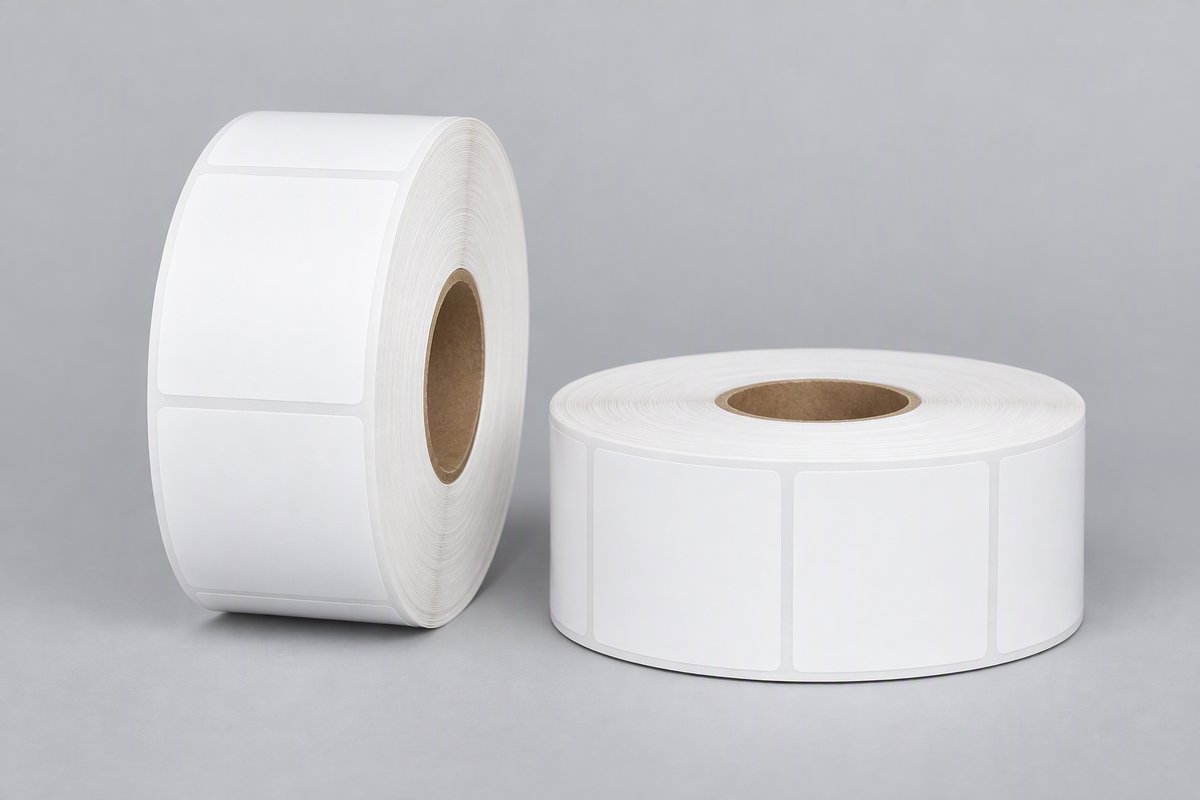 Direct thermal label rolls for shipping and logistics